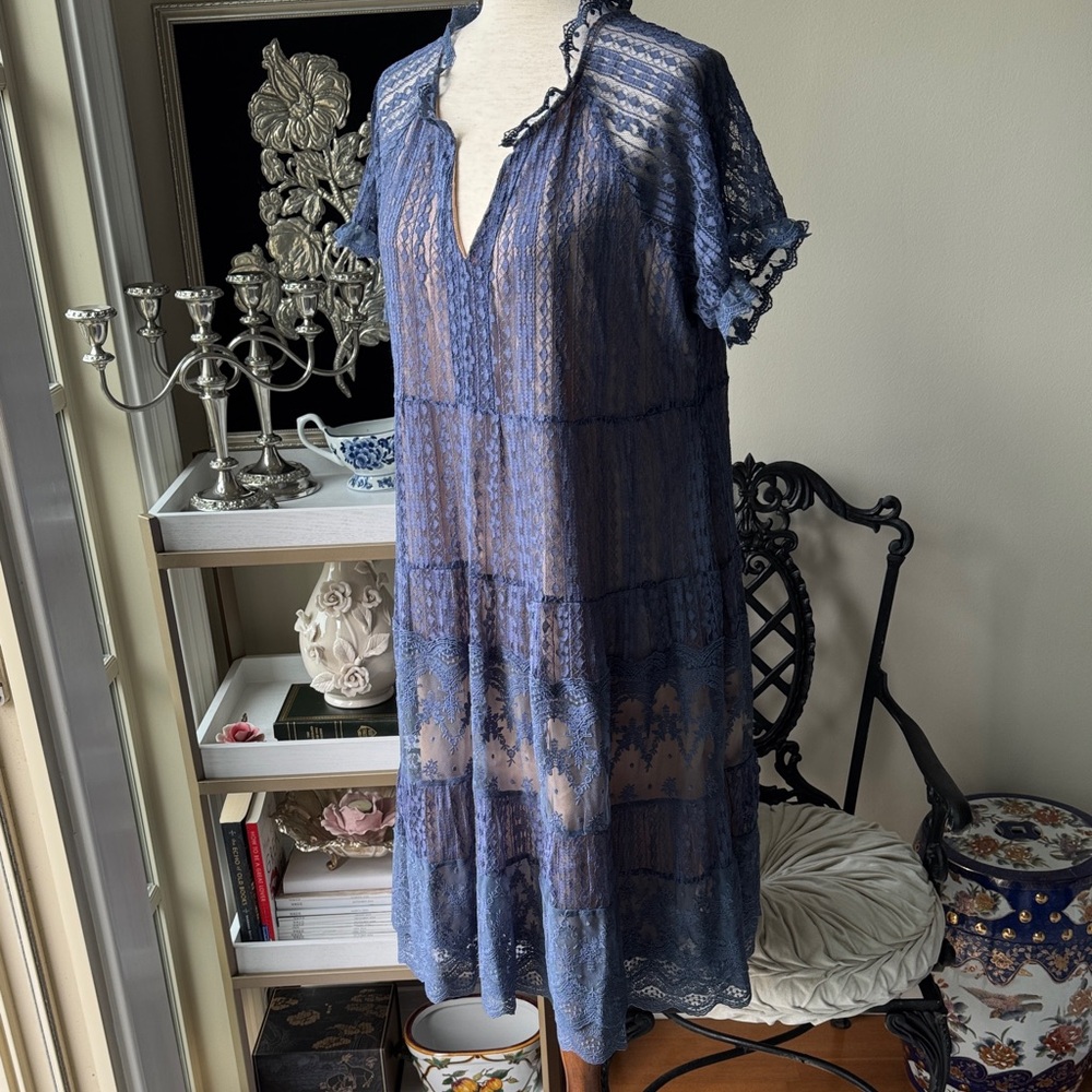 Sundance Navy Lace Midi Dress